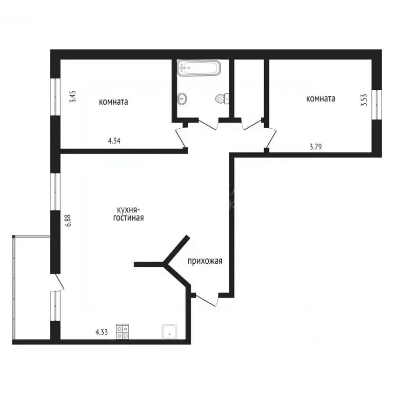 2-к кв. Тюменская область, Тюмень Широтная ул., 193 (61.0 м) - Фото 2