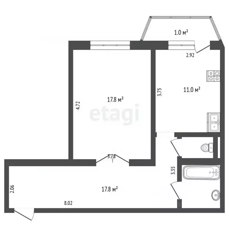 1-к кв. Ямало-Ненецкий АО, Тарко-Сале Пуровский район, ул. Республики, ... - Фото 2