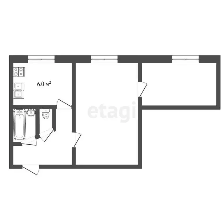 2-комнатная квартира: Вологда, 1-й микрорайон ГПЗ-23, 23 (36.3 м) - Фото 1