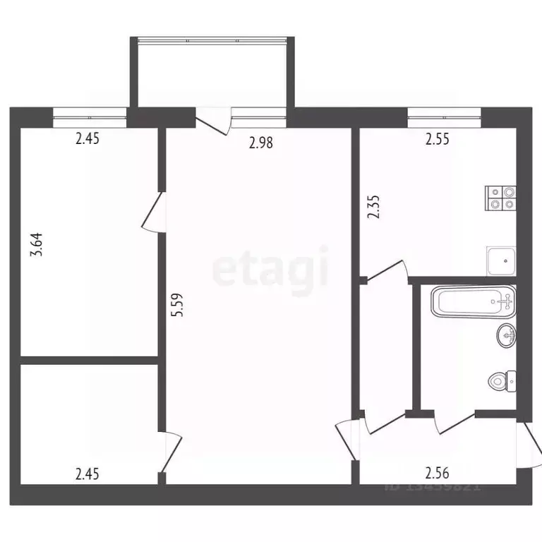 2-к кв. Марий Эл, Йошкар-Ола Ленинский просп., 58 (44.0 м) - Фото 2