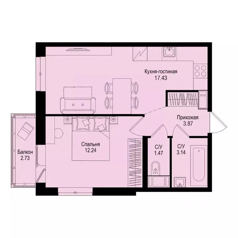 1-к кв. Ленинградская область, Всеволожский район, Заневское городское ... - Фото 1