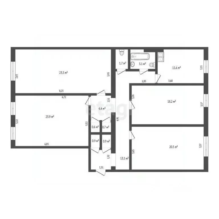 Комната Санкт-Петербург Кузнечный пер., 19-21 (24.0 м) - Фото 1