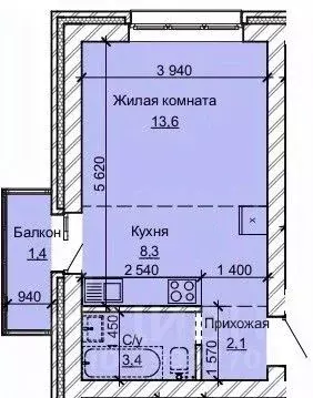 1-к кв. Алтайский край, Барнаул ул. Анатолия (28.8 м) - Фото 0