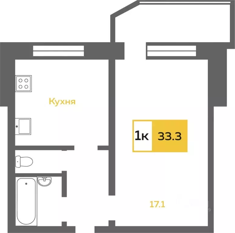 1-к кв. Санкт-Петербург Ленинский просп., 74к1 (35.3 м) - Фото 1