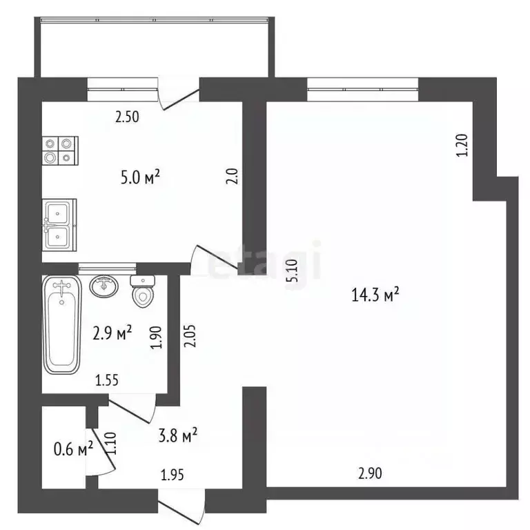 1-к кв. Краснодарский край, Геленджик городской округ, с. ... - Фото 2