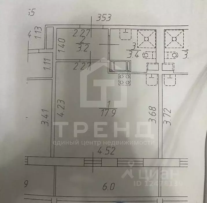 Студия Санкт-Петербург Светлановский просп., 14к1 (24.6 м) - Фото 2