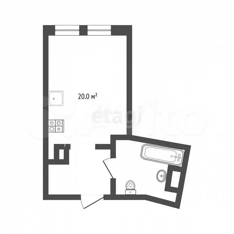 Квартира-студия, 27 м, 18/19 эт. - Фото 0