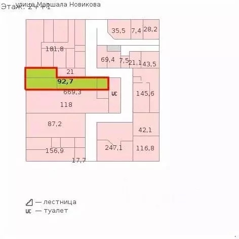 Офис в Санкт-Петербург ул. Маршала Новикова, 28Е (93 м) - Фото 1