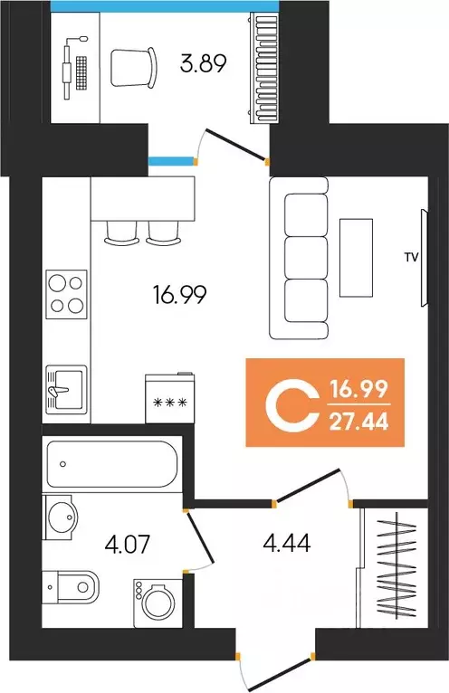 Студия Башкортостан, Октябрьский ул. Островского, 123 (27.44 м) - Фото 1