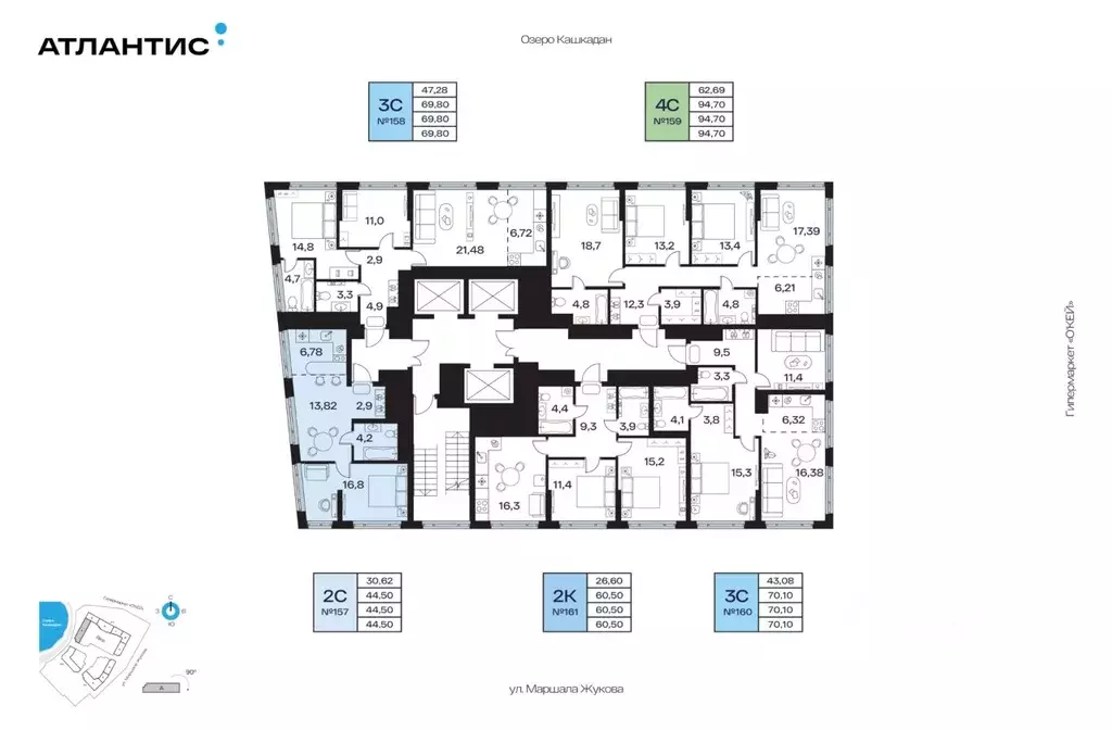 2-к кв. Башкортостан, Уфа Сипайлово жилрайон, Атлантис жилой комплекс ... - Фото 2