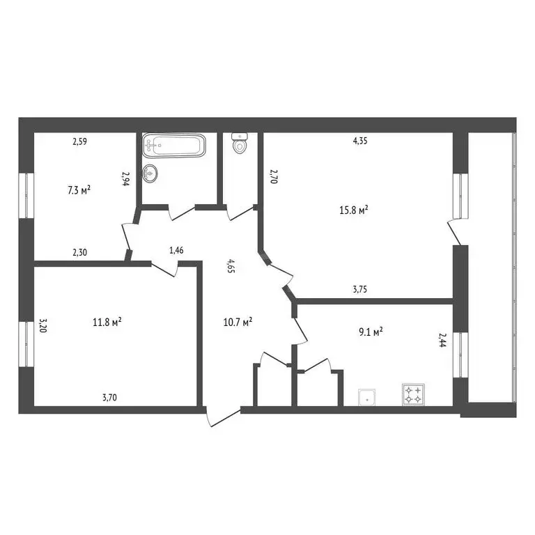 3-комнатная квартира: Амурская область, городской округ Благовещенск, ... - Фото 1