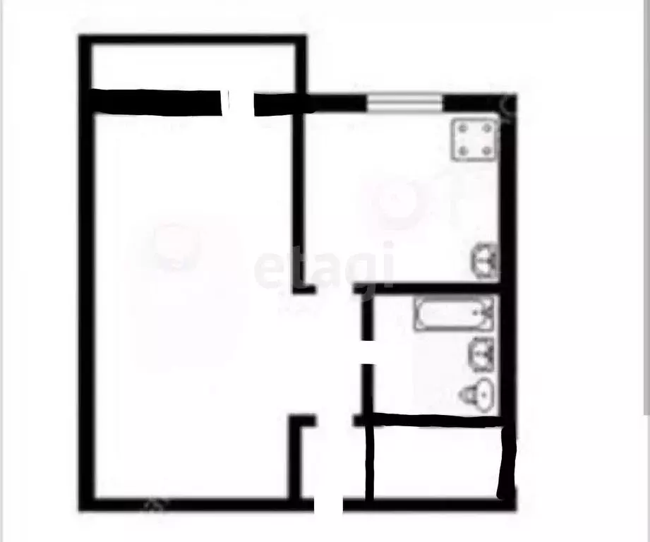 1-комнатная квартира: Липецк, улица И.В. Шкатова, 1 (30.3 м) - Фото 1