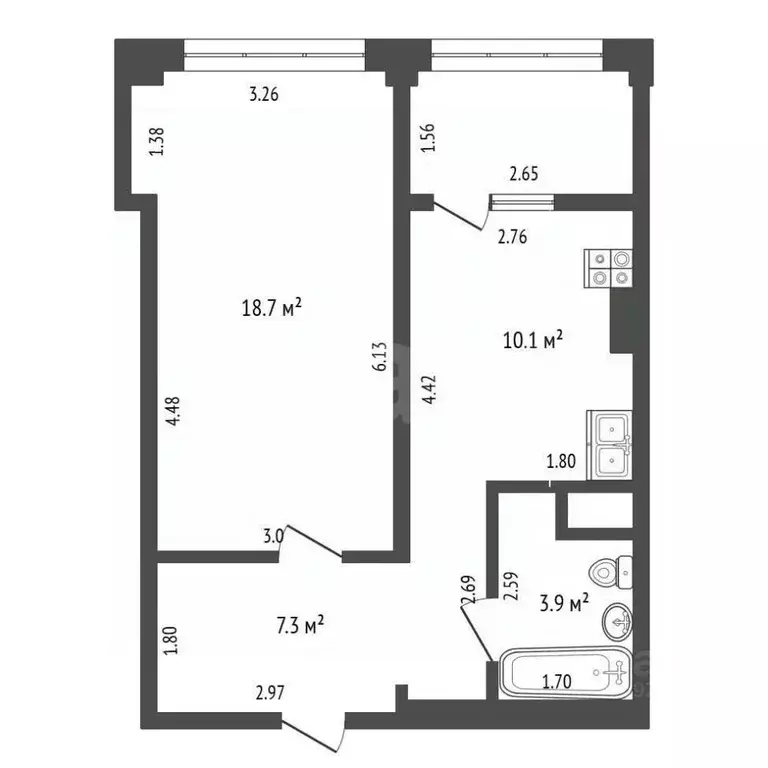 1-к кв. Крым, Симферополь ул. Балаклавская (40.0 м) - Фото 2