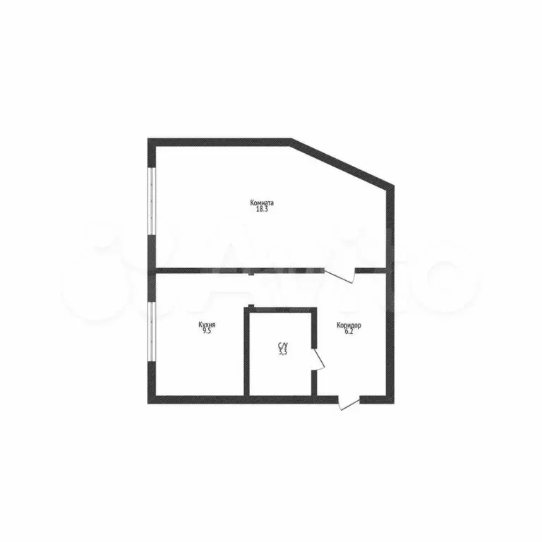 1-к. квартира, 37,4 м, 3/3 эт. - Фото 0