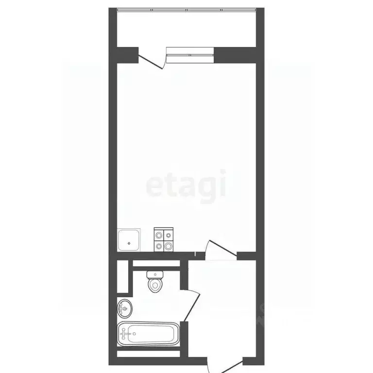 Студия Свердловская область, Екатеринбург ул. Крестинского, 6 (27.5 м) - Фото 2