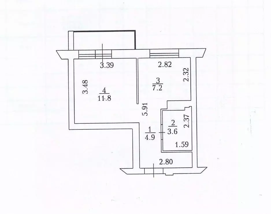 1-к кв. Кемеровская область, Кемерово ул. Тухачевского, 29Б (27.5 м) - Фото 1