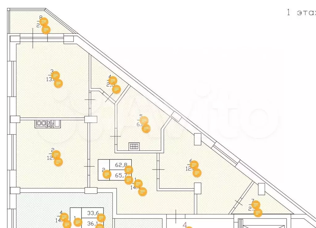 2-к. квартира, 65 м, 1/6 эт. - Фото 0