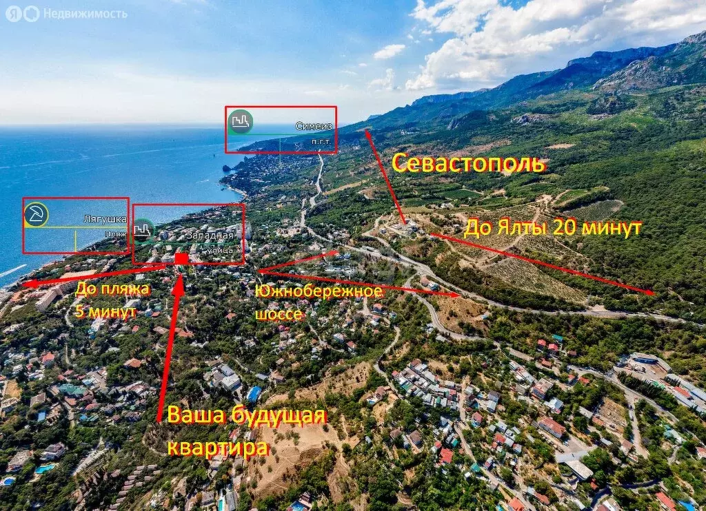 1-комнатная квартира: Алупка, Западная улица, 9А (62.5 м) - Фото 1