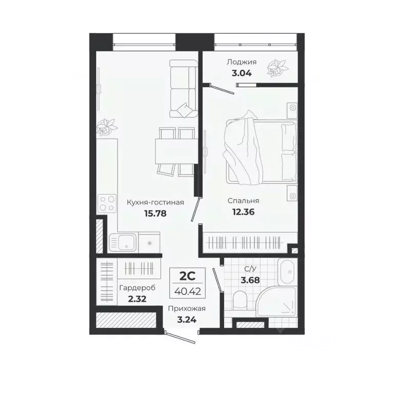 2-к кв. Новосибирская область, Новосибирск Лесоперевалка мкр, Ясный ... - Фото 0