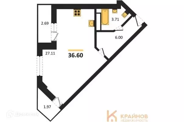 Продаётся квартира-студия, 36.6 м - Фото 0