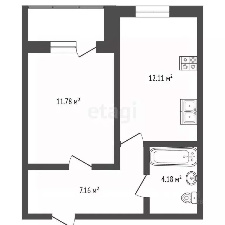1-к кв. Владимирская область, Муром Карачаровское ш., 17 (35.8 м) - Фото 1