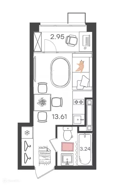 Продаётся квартира-студия, 19.8 м - Фото 0