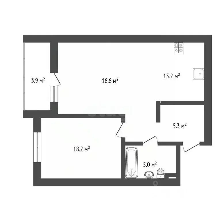 1-к кв. Тюменская область, Тюмень Полевая ул., 105 (65.0 м) - Фото 2