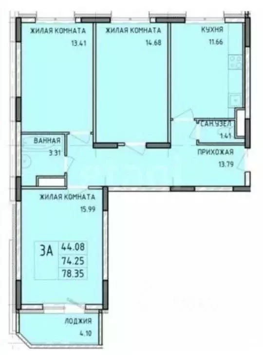 3-к кв. Тульская область, Тула Рязанская ул., 19 (75.1 м) - Фото 1