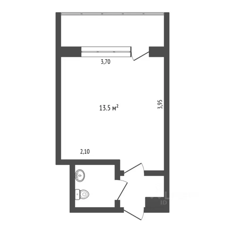 Студия Тюменская область, Тюмень Харьковская ул., 69а (16.8 м) - Фото 2