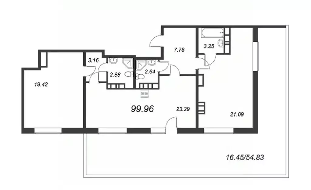 2-к кв. Санкт-Петербург Полюстровский просп., 75 (99.96 м) - Фото 1