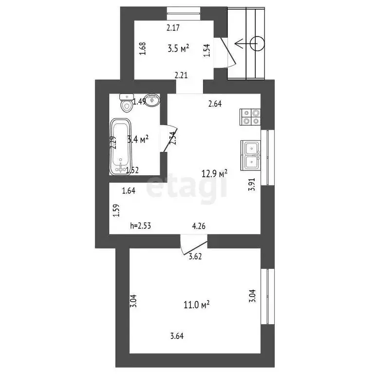 Дом в Донское, Советская улица (30.8 м) - Фото 1