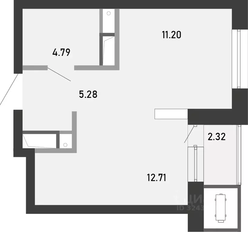 Студия Тульская область, Тула Премьер Парк жилой комплекс (36.3 м) - Фото 2