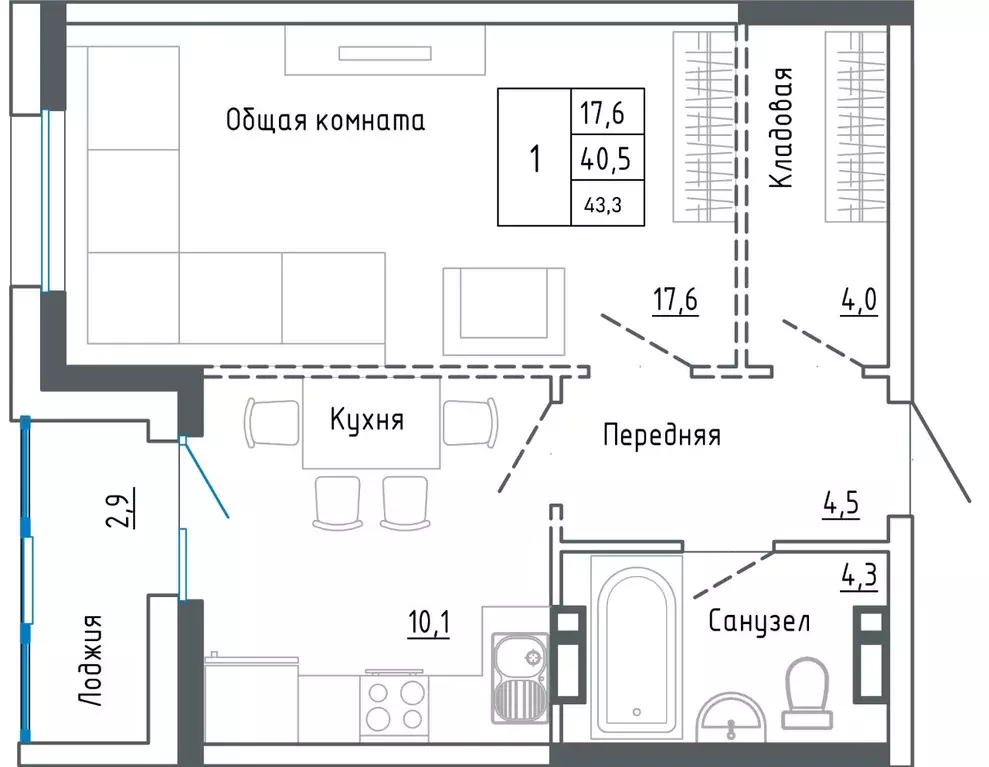 1-к кв. Приморский край, Уссурийск ул. Александра Францева, 40 (43.6 ... - Фото 0