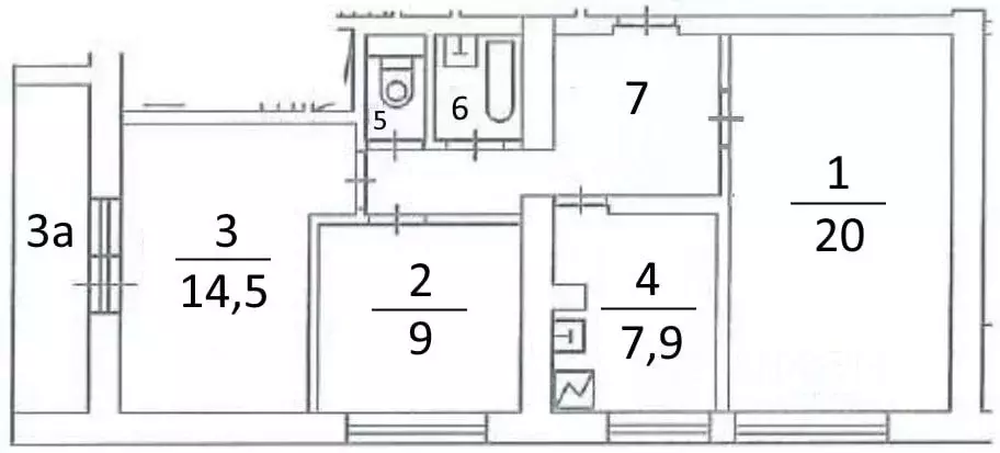 3-к кв. Москва Башиловская ул., 23К2 (65.2 м) - Фото 2