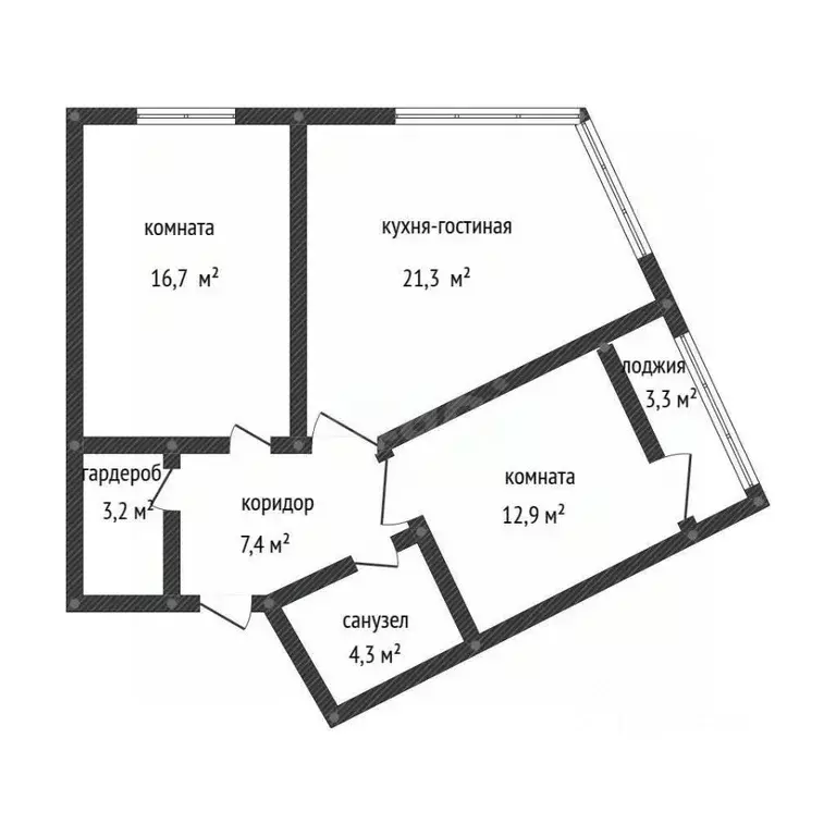 2-к кв. Адыгея, Майкоп ул. К.А. Васильева, 1к2 (65.6 м) - Фото 2