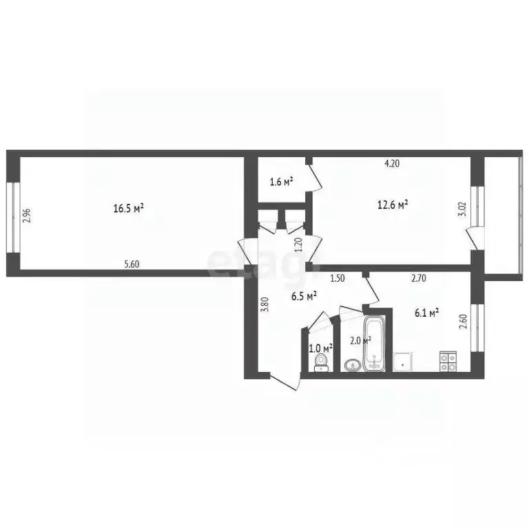2-к кв. Архангельская область, Котлас ул. Кузнецова, 3 (45.5 м) - Фото 0