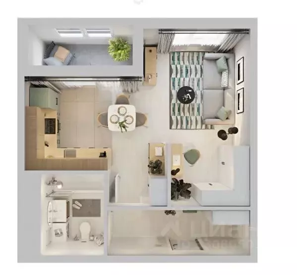 1-к кв. Иркутская область, Иркутск ул. Березовая Роща, 13Б (37.0 м) - Фото 1