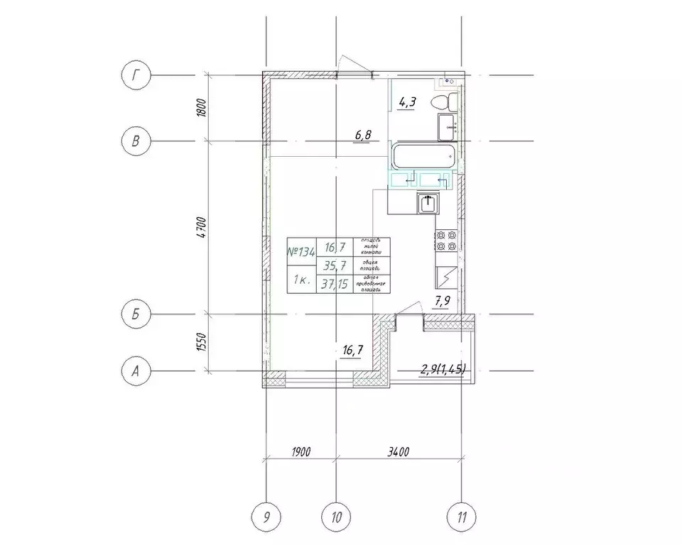 1-к кв. Приморский край, Большой Камень ул. Ленина, 14 (37.15 м) - Фото 1