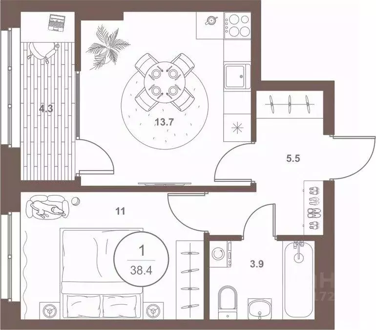 1-к кв. Пензенская область, Пенза Арбеково жилрайон, Дальнее Арбеково ... - Фото 1
