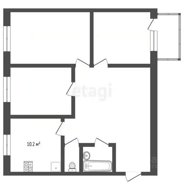 3-к кв. Ярославская область, Ярославль ул. Строителей, 17к2 (72.3 м) - Фото 1