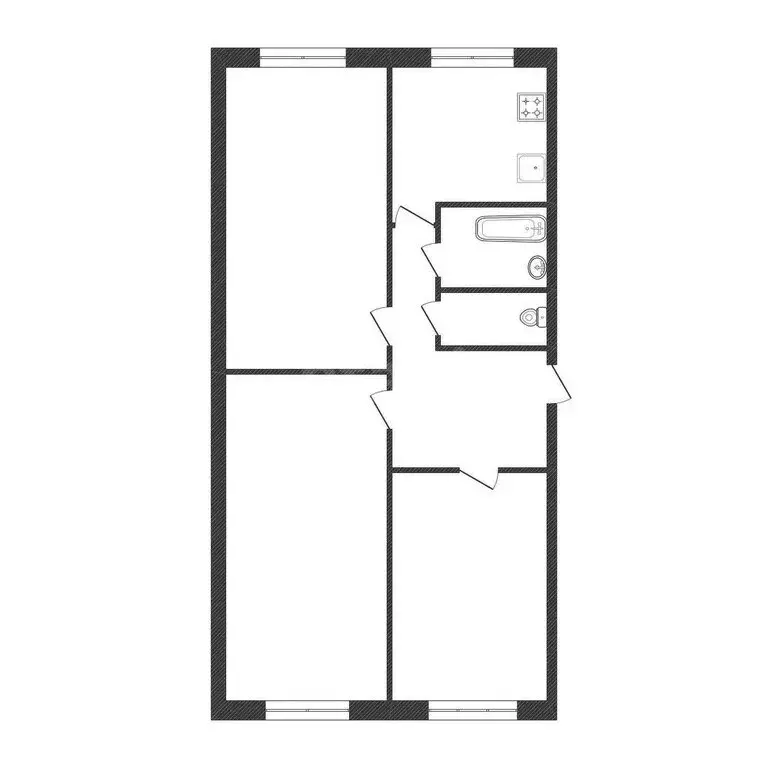 3-комнатная квартира: Белгород, улица Мичурина, 62А (57 м) - Фото 0