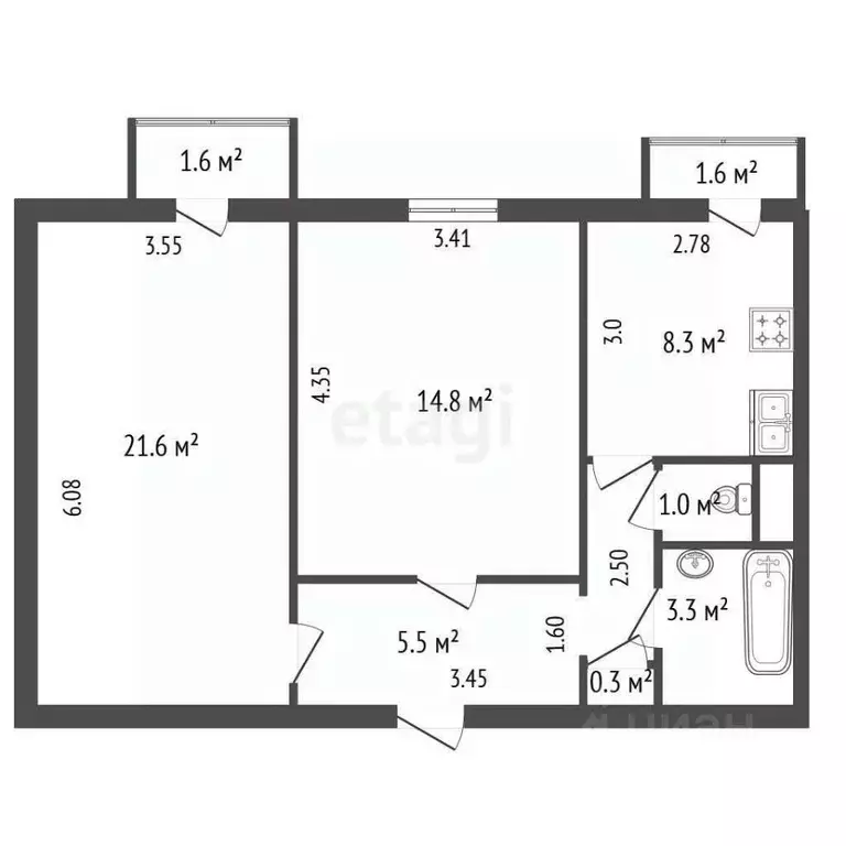 2-к кв. Санкт-Петербург просп. Энгельса, 17 (61.3 м) - Фото 2