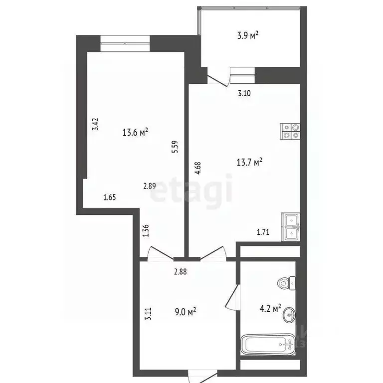 1-к кв. Тюменская область, Тюмень ул. Суходольская, 16 (42.6 м) - Фото 2