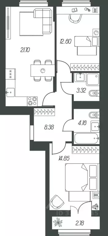 2-к кв. Тульская область, Тула ул. Каракозова, 75 (67.79 м) - Фото 0