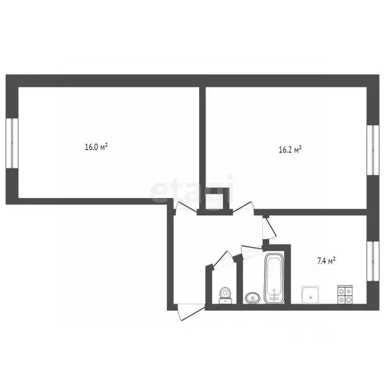 2-к кв. Тюменская область, Тюмень Барнаульская ул., 62 (44.7 м) - Фото 0