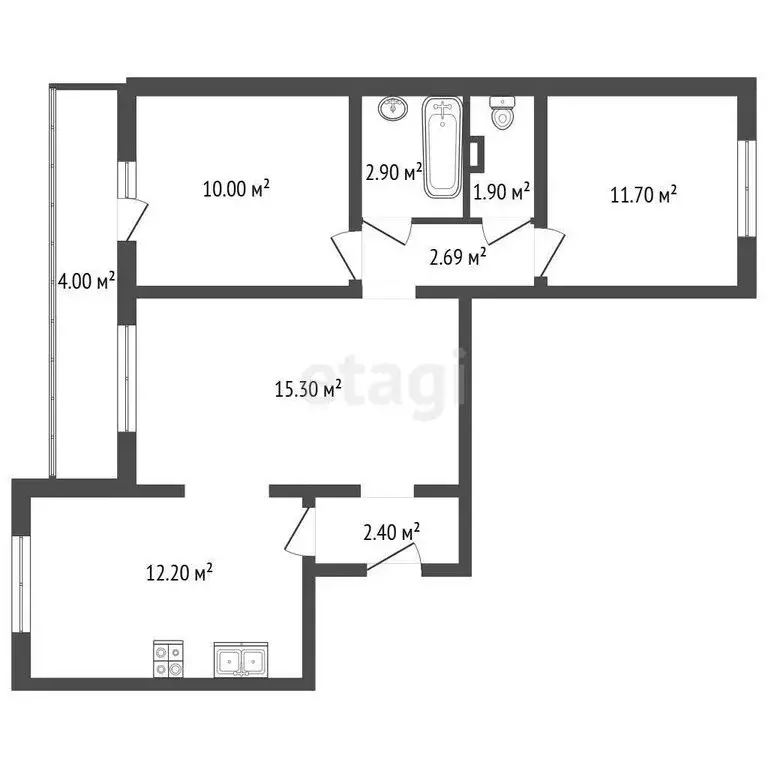 3-комнатная квартира: Санкт-Петербург, Муринская дорога, 10к3 (59.4 м) - Фото 1