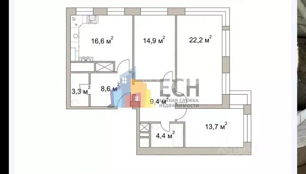 3-к кв. Москва ул. Ивана Франко, 6 (93.4 м) - Фото 2