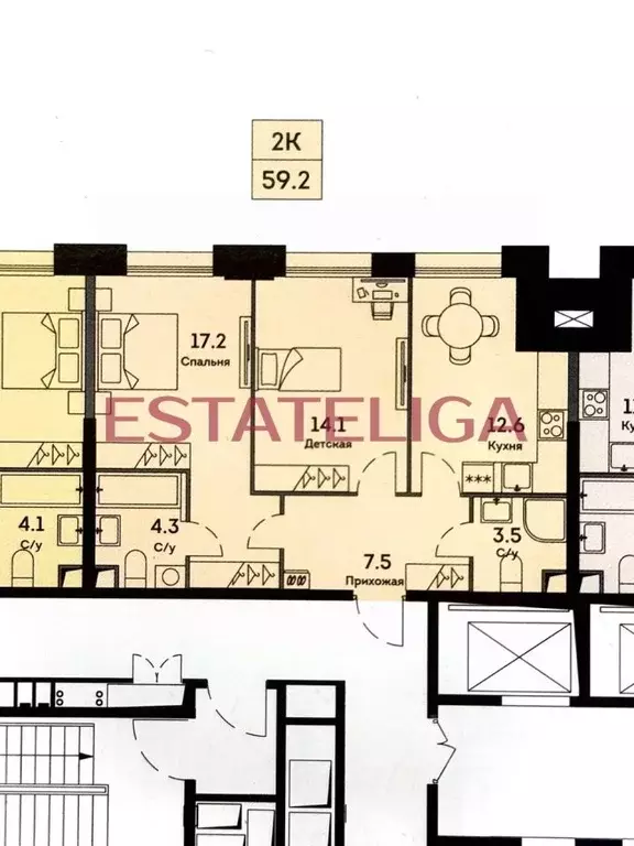 2-к кв. Москва ул. Архитектора Власова, 71к2 (60.0 м) - Фото 1