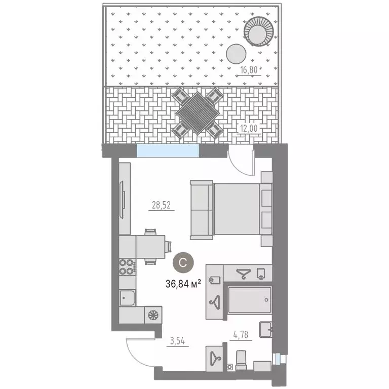 Квартира-студия: Кулаково, жилой комплекс Кипрея Квартиры (65.3 м) - Фото 1