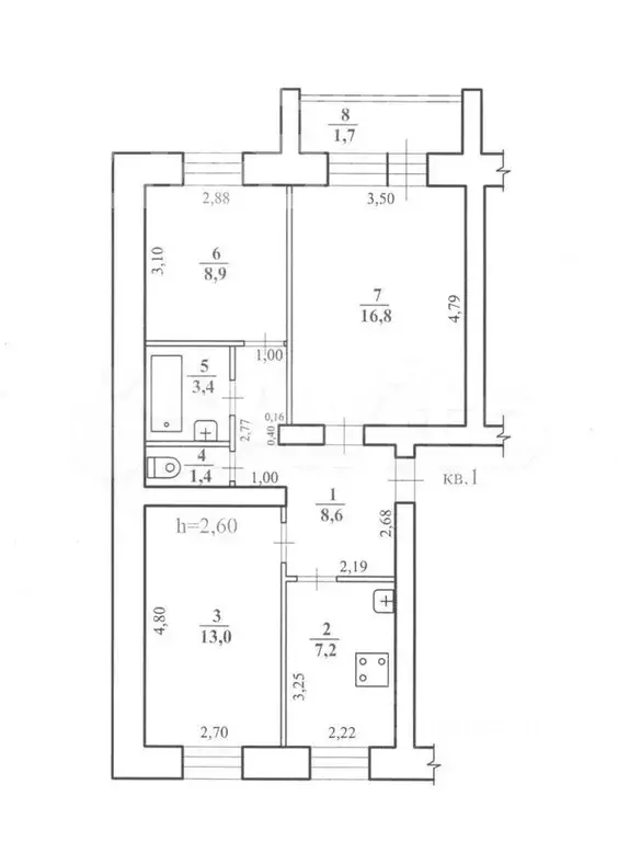 3-к кв. Забайкальский край, Чита ул. Бабушкина, 32А (61.0 м) - Фото 1